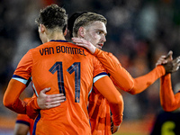 Netherlands players Ruben van Bommel and Kenneth Taylor participate in the match between Netherlands U21 and Sweden U21 at the Goffertstadio...