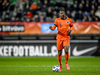 Netherlands player Neraysho Kasanwirjo participates in the match between Netherlands U21 and Sweden U21 at the Goffertstadion for the Qualif...