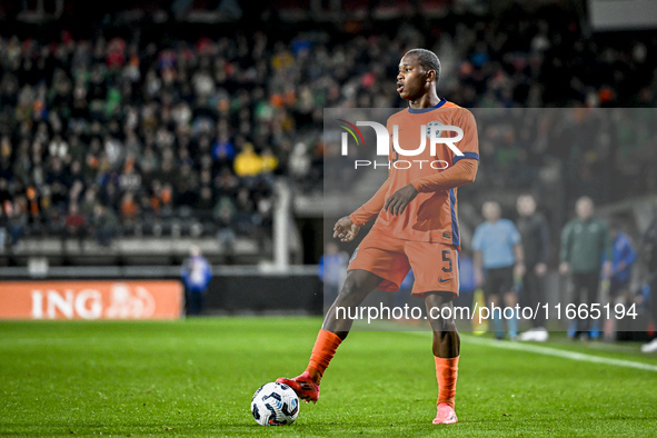 Netherlands player Neraysho Kasanwirjo participates in the match between Netherlands U21 and Sweden U21 at the Goffertstadion for the Qualif...