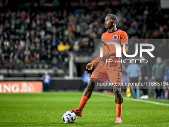 Netherlands player Neraysho Kasanwirjo participates in the match between Netherlands U21 and Sweden U21 at the Goffertstadion for the Qualif...