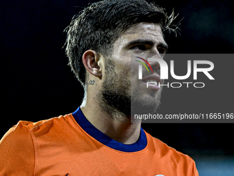 Netherlands player Denso Kasius participates in the match between Netherlands U21 and Sweden U21 at the Goffertstadion for the Qualification...