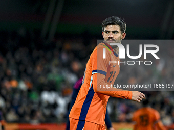 Netherlands player Denso Kasius participates in the match between Netherlands U21 and Sweden U21 at the Goffertstadion for the Qualification...