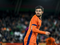 Netherlands player Denso Kasius participates in the match between Netherlands U21 and Sweden U21 at the Goffertstadion for the Qualification...