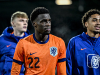 Netherlands player Ernest Poku participates in the match between Netherlands U21 and Sweden U21 at the Goffertstadion for the Qualification...