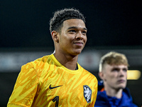 Netherlands goalkeeper Rome-Jayden Owusu-Oduro plays during the match between Netherlands U21 and Sweden U21 at the Goffertstadion for the Q...