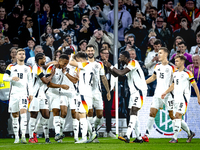 Germany midfielder Jamie Leweling celebrates the goal during the match between Germany and the Netherlands at the Allianz Arena for the UEFA...