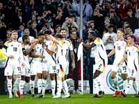 Germany midfielder Jamie Leweling celebrates the goal during the match between Germany and the Netherlands at the Allianz Arena for the UEFA...