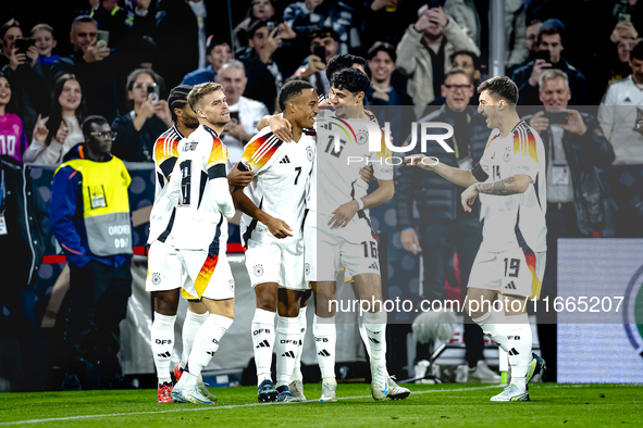 Germany midfielder Jamie Leweling celebrates the goal during the match between Germany and the Netherlands at the Allianz Arena for the UEFA...