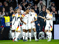 Germany midfielder Jamie Leweling celebrates the goal during the match between Germany and the Netherlands at the Allianz Arena for the UEFA...