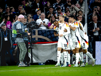 Germany midfielder Jamie Leweling celebrates the goal during the match between Germany and the Netherlands at the Allianz Arena for the UEFA...