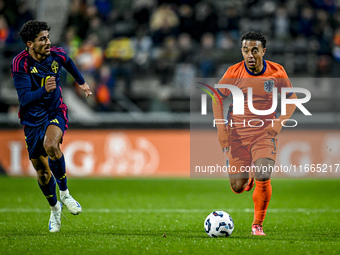 Netherlands player Myron van Brederode participates in the match between Netherlands U21 and Sweden U21 at the Goffertstadion for the Qualif...