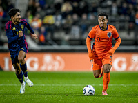 Netherlands player Myron van Brederode participates in the match between Netherlands U21 and Sweden U21 at the Goffertstadion for the Qualif...