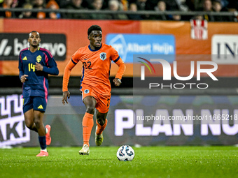 Netherlands player Ernest Poku participates in the match between Netherlands U21 and Sweden U21 at the Goffertstadion for the Qualification...