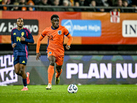 Netherlands player Ernest Poku participates in the match between Netherlands U21 and Sweden U21 at the Goffertstadion for the Qualification...