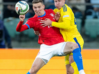 Lukas Provod, Mykola Matviyenko are playing during the  UEFA Nations League 2024 League B Group B1 match between Ukraine and Czechia , at th...