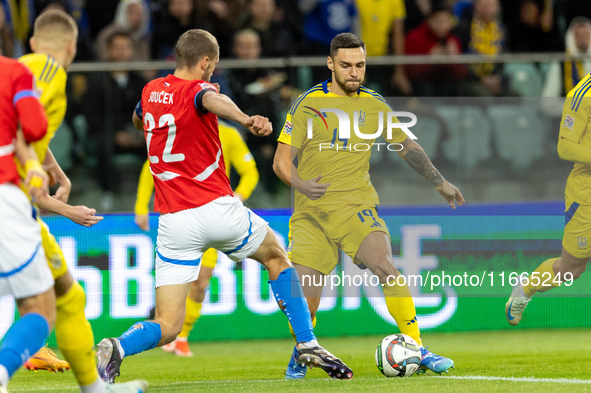 Oleksii Hutsuliak during the  UEFA Nations League 2024 League B Group B1 match between Ukraine and Czechia , at the Tarczynski Arena Wroclaw...