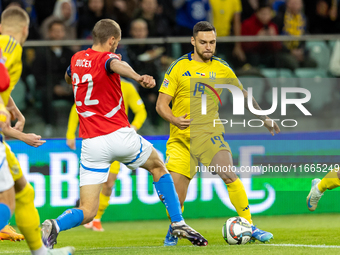 Oleksii Hutsuliak during the  UEFA Nations League 2024 League B Group B1 match between Ukraine and Czechia , at the Tarczynski Arena Wroclaw...