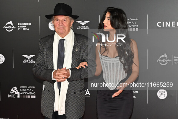 Vittorio Storaro and Eleonora Storaro attend the red carpet for the film Megalopolis at Cinecitta Studios in Rome, Italy, on October 14, 202...