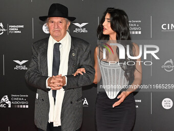 Vittorio Storaro and Eleonora Storaro attend the red carpet for the film Megalopolis at Cinecitta Studios in Rome, Italy, on October 14, 202...