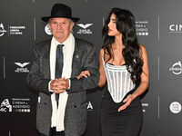 Vittorio Storaro and Eleonora Storaro attend the red carpet for the film Megalopolis at Cinecitta Studios in Rome, Italy, on October 14, 202...