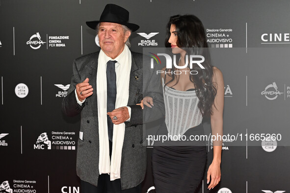 Vittorio Storaro and Eleonora Storaro attend the red carpet for the film Megalopolis at Cinecitta Studios in Rome, Italy, on October 14, 202...