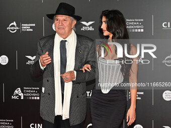 Vittorio Storaro and Eleonora Storaro attend the red carpet for the film Megalopolis at Cinecitta Studios in Rome, Italy, on October 14, 202...