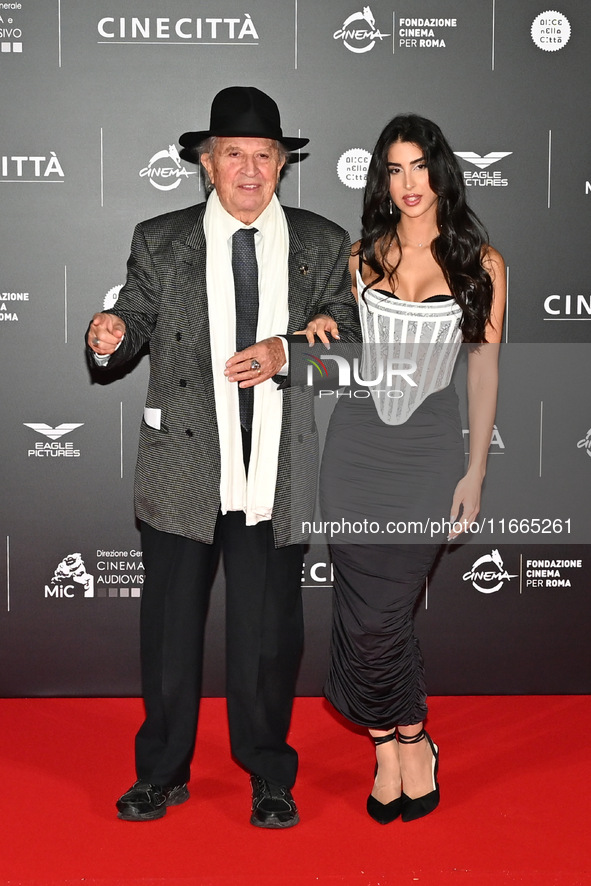 Vittorio Storaro and Eleonora Storaro attend the red carpet for the film Megalopolis at Cinecitta Studios in Rome, Italy, on October 14, 202...