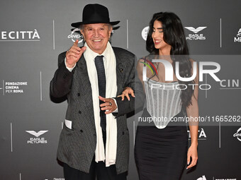 Vittorio Storaro and Eleonora Storaro attend the red carpet for the film Megalopolis at Cinecitta Studios in Rome, Italy, on October 14, 202...