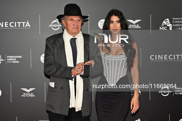 Vittorio Storaro and Eleonora Storaro attend the red carpet for the film Megalopolis at Cinecitta Studios in Rome, Italy, on October 14, 202...