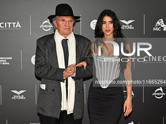 Vittorio Storaro and Eleonora Storaro attend the red carpet for the film Megalopolis at Cinecitta Studios in Rome, Italy, on October 14, 202...