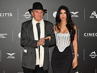 Vittorio Storaro and Eleonora Storaro attend the red carpet for the film Megalopolis at Cinecitta Studios in Rome, Italy, on October 14, 202...