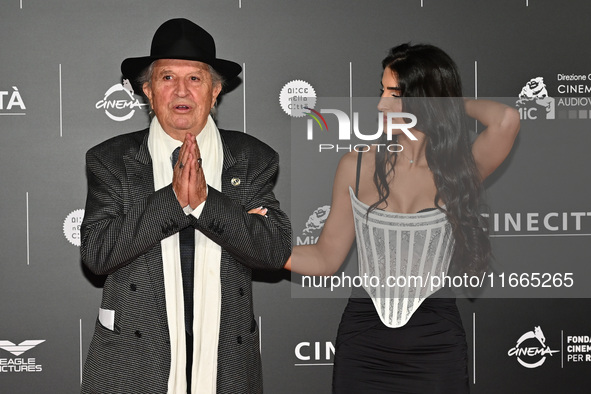 Vittorio Storaro and Eleonora Storaro attend the red carpet for the film Megalopolis at Cinecitta Studios in Rome, Italy, on October 14, 202...