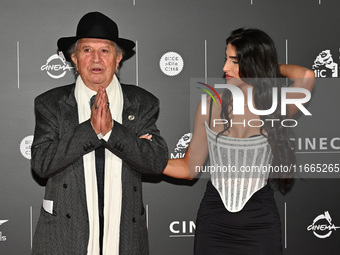 Vittorio Storaro and Eleonora Storaro attend the red carpet for the film Megalopolis at Cinecitta Studios in Rome, Italy, on October 14, 202...