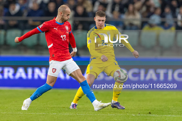 Vaclav Cerny, Mykola Matviyenko  are playing during the  UEFA Nations League 2024 League B Group B1 match between Ukraine and Czechia , at t...