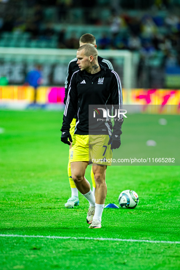 Mykhailo Mudryk participates in a football match of the UEFA Nations League between the Ukraine and Czechia national teams in Wroclaw, Polan...