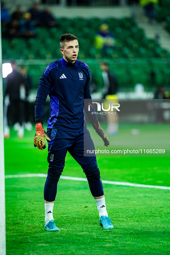 ANATOLIY TRUBIN participates in a football match of the UEFA Nations League between the Ukraine and Czechia national teams in Wroclaw, Polan...