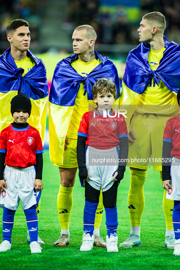 Mykhailo Mudryk participates in a football match of the UEFA Nations League between the Ukraine and Czechia national teams in Wroclaw, Polan...