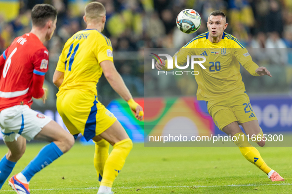 Oleksandr Zubkov is playing  during the  UEFA Nations League 2024 League B Group B1 match between Ukraine and Czechia , at the Tarczynski Ar...