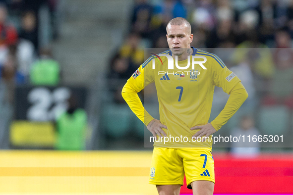 Mykhailo Mudryk is playing  during the  UEFA Nations League 2024 League B Group B1 match between Ukraine and Czechia , at the Tarczynski Are...