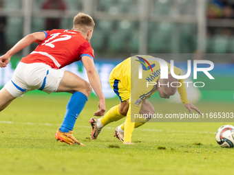 Lukas Cerv, Mykhailo Mudryk are playing  during the  UEFA Nations League 2024 League B Group B1 match between Ukraine and Czechia , at the T...