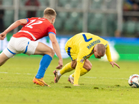 Lukas Cerv, Mykhailo Mudryk are playing  during the  UEFA Nations League 2024 League B Group B1 match between Ukraine and Czechia , at the T...