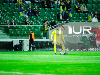 The UKR team plays against the Czechia national team during a UEFA Nations League football match in Wroclaw, Poland, on October 14, 2024. (