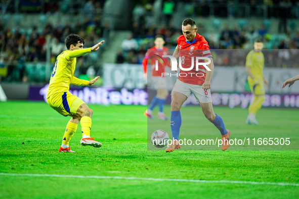 JAN BORIL participates in a football match of the UEFA Nations League between the Ukraine and Czechia national teams in Wroclaw, Poland, on...