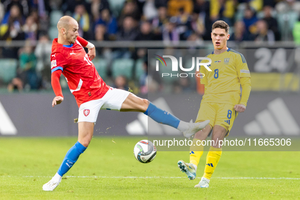 Vaclav Cerny, Georgiy Sudakov  are playing  during the  UEFA Nations League 2024 League B Group B1 match between Ukraine and Czechia , at th...