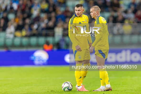 Oleksandr Zubkov, Mykhailo Mudryk are playing  during the  UEFA Nations League 2024 League B Group B1 match between Ukraine and Czechia , at...