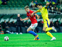 Lukas Cerv participates in a football match of the UEFA Nations League between the Ukraine and Czechia national teams in Wroclaw, Poland, on...