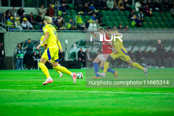 Lukas Cerv participates in a football match of the UEFA Nations League between the Ukraine and Czechia national teams in Wroclaw, Poland, on...