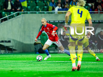 VACLAV CERNY participates in a football match of the UEFA Nations League between the Ukraine and Czechia national teams in Wroclaw, Poland,...