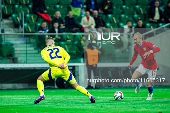 VACLAV CERNY participates in a football match of the UEFA Nations League between the Ukraine and Czechia national teams in Wroclaw, Poland,...