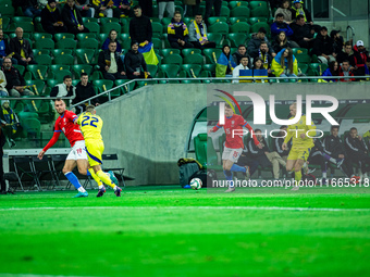 Pavel Sulc participates in a football match of the UEFA Nations League between the Ukraine and Czechia national teams in Wroclaw, Poland, on...